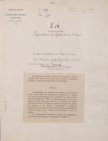 Laïcité et séparation de l'église et de l'État